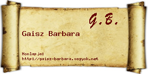 Gaisz Barbara névjegykártya