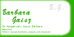 barbara gaisz business card